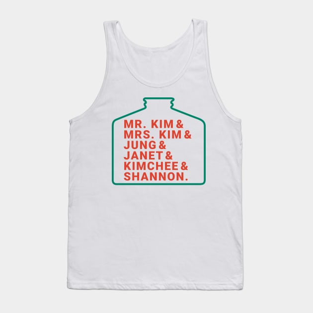 Kim's Convenience Character Name Tank Top by JamexAlisa